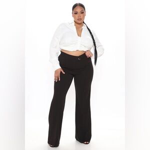 Call It Even Wide Leg Dress Pants - Black in plus size 1X